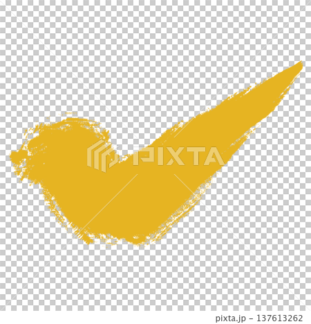 筆で描いたチェックマーク_太線_金 137613262