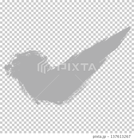 筆で描いたチェックマーク_太線_銀 筆で描いたチェックマーク_太線_銀 137613267