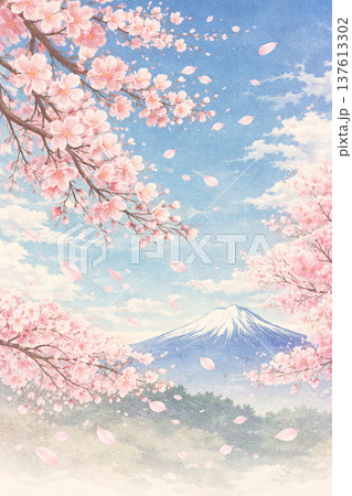 桜のある風景 137613302