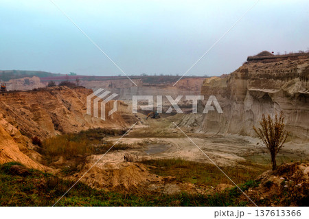 sand mining quarry in Ukraine. 137613366