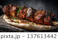 Juicy Lamb Shashlik Cubes on Metal Blade 137613442