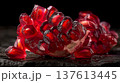 Macro Shot of Fresh Red Pomegranate Arils 137613445