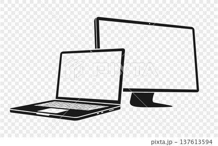 Computer screen with laptop icon vector illustration 137613594