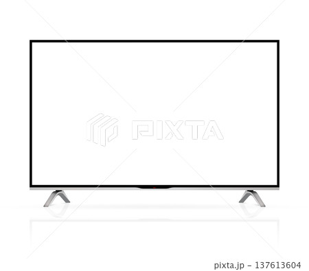 Empty screen tv mockup. Blank television screen isolated on white background Empty screen tv mockup. Blank television screen isolated on white background 137613604