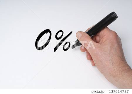 the percentage of 0 percent written in black marker the percentage of 0 percent written in black marker 137614787