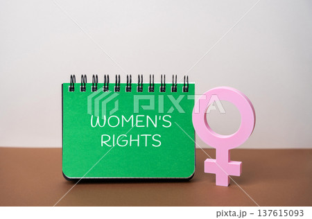 Women rights concept. Legal, social, and cultural rights ensuring equality, freedom, and opportunities for women. Representing gender equality, empowerment, advocacy, and social justice. 137615093