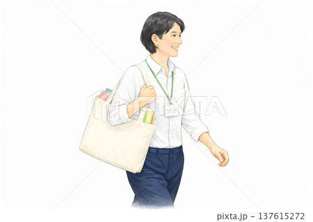 ケアマネジャー 女性 介護士 福祉スタッフ ビジネス 人物イラスト ケアマネジャー 女性 介護士 福祉スタッフ ビジネス 人物イラスト 137615272