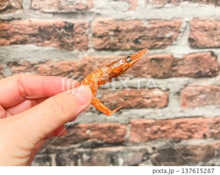 甘エビの乾物。塩味のみのシンプルな干し甘海老。 137615287