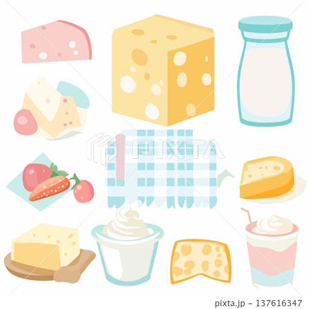 vector set of cheese 137616347