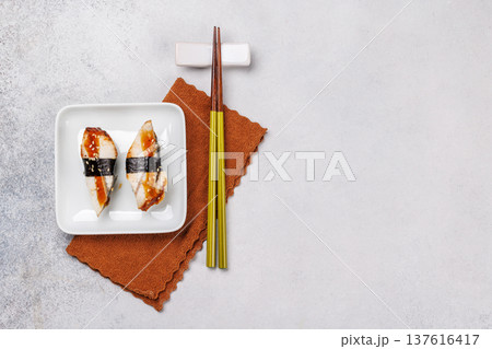 Eel sushi set 137616417