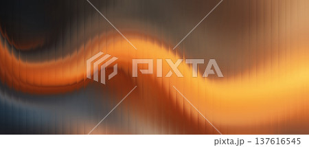 Abstract glowing glass ripple waves with warm orange gradient background and flowing light streaks Abstract glowing glass ripple waves with warm orange gradient background and flowing light streaks 137616545