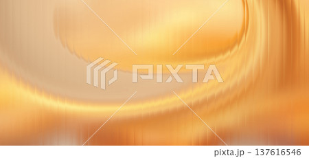 Abstract glowing glass ripple waves with golden yellow gradient background and radiant light streaks 137616546