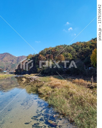This is a riverside scene in Mungyeong, Jeollabuk-do. This is a riverside scene in Mungyeong, Jeollabuk-do. 137616642
