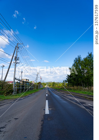 北海道の直線道 北海道の直線道 137617599