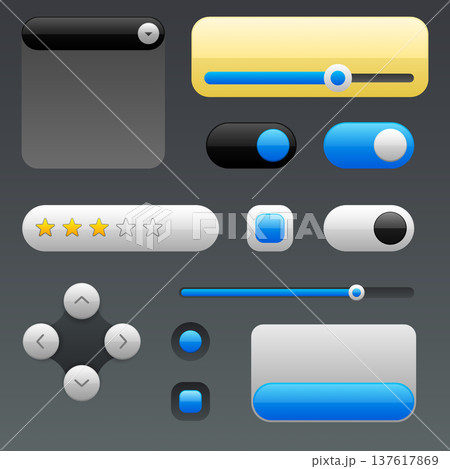 Modern Web UI Kit Buttons Sliders Controls Interface Elements 137617869