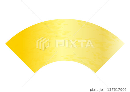 金箔や和紙のような質感を施した金色の和風扇形フレーム素材 137617903