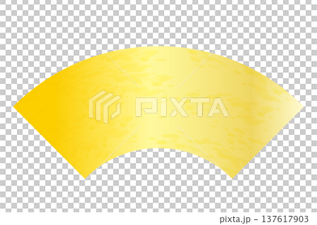 金箔や和紙のような質感を施した金色の和風扇形フレーム素材 137617903