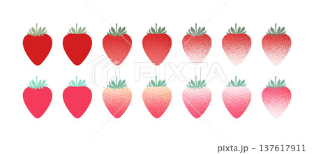 シンプルでレトロな苺のイラスト 137617911
