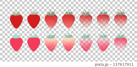 シンプルでレトロな苺のイラスト 137617911