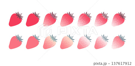 シンプルでレトロな苺のイラスト 137617912