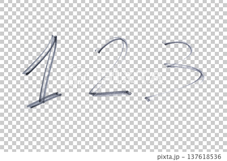 the numbers 1, 2 and 3 written in black marker the numbers 1, 2 and 3 written in black marker 137618536