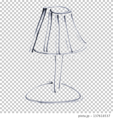 A table lamp drawn with a black marker A table lamp drawn with a black marker 137618537