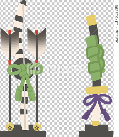 Bow and sword decoration for Boys' Day (May doll decoration) Children's Day vector illustration 137618899