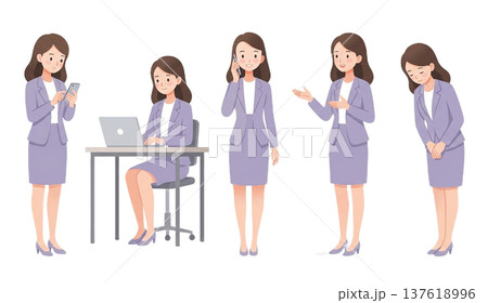 ビジネスウーマンポーズセット 137618996
