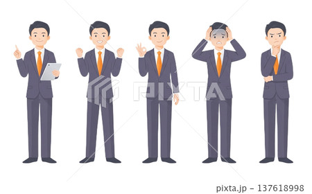 ビジネスマンポーズセット 137618998