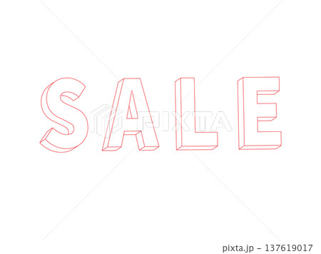 SALEの立体文字 セール 3d 赤レット SALEの立体文字 セール 3d 赤レット 137619017