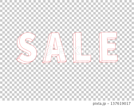 SALEの立体文字 セール 3d 赤レット SALEの立体文字 セール 3d 赤レット 137619017