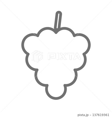ぶどうの線画アイコン（アウトライン・モノクロ） 137619361