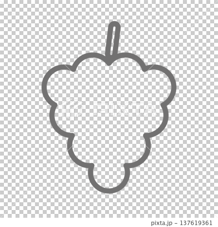 ぶどうの線画アイコン（アウトライン・モノクロ） 137619361