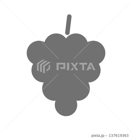 ぶどうのシンプルシルエットアイコン（モノクロ） 137619363
