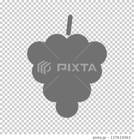 ぶどうのシンプルシルエットアイコン（モノクロ） 137619363