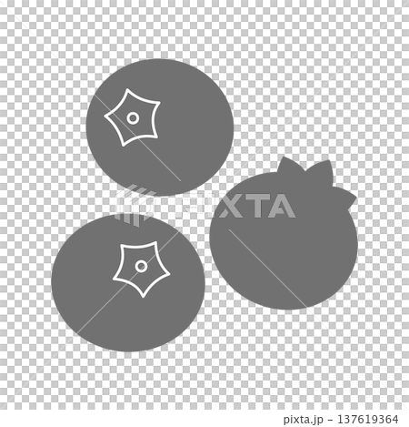 ブルーベリーのシンプルシルエットアイコン（モノクロ） 137619364