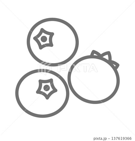 ブルーベリーの線画アイコン（アウトライン・モノクロ） 137619366