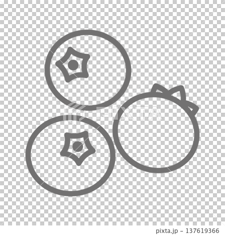 ブルーベリーの線画アイコン（アウトライン・モノクロ） 137619366