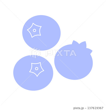 ブルーベリーのシンプルアイコン（ブルー・フラット） 137619367