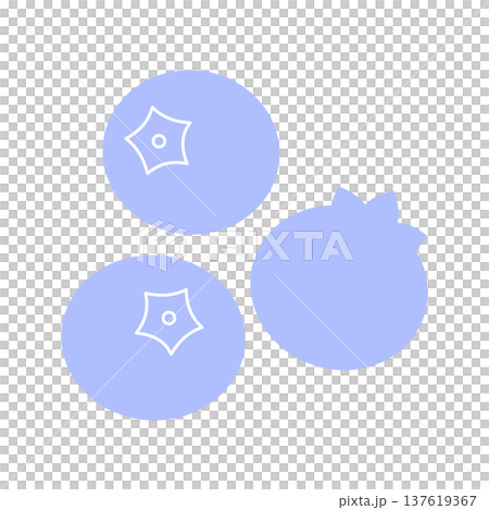 ブルーベリーのシンプルアイコン（ブルー・フラット） 137619367