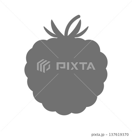 ラズベリーのシンプルシルエットアイコン（モノクロ） 137619370