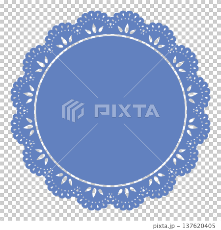 Elegant lace frame in blue 137620405