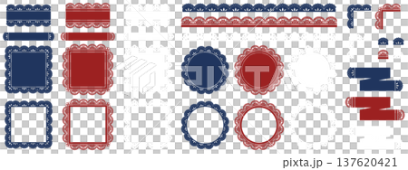 Elegant lace frames and ornaments set Elegant lace frames and ornaments set 137620421