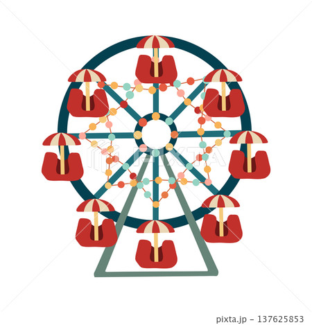Vintage Ferris Wheel. Carnival Fair Ride Vintage Ferris Wheel. Carnival Fair Ride 137625853