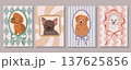 Dog Portrait Cards. Poodle Bulldog Retriever Maltese 137625856