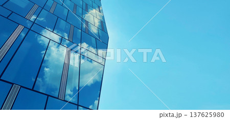 Office building. Glass skyscrapers in business center. Architecture, commercial real estate, sky 137625980
