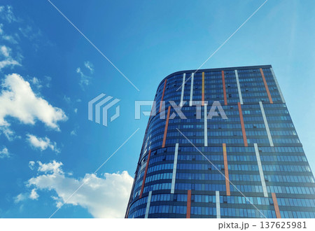 Office building. Glass skyscrapers in business center. Architecture, commercial real estate Office building. Glass skyscrapers in business center. Architecture, commercial real estate 137625981