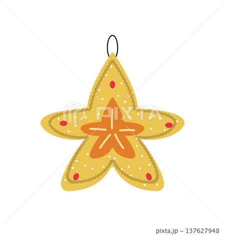 Star-Shaped Gingerbread Ornament 137627948