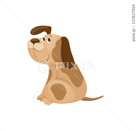Sitting Cute Puppy Illustration Sitting Cute Puppy Illustration 137627954