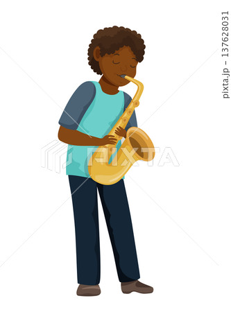 Boy Playing Saxophone 137628031
